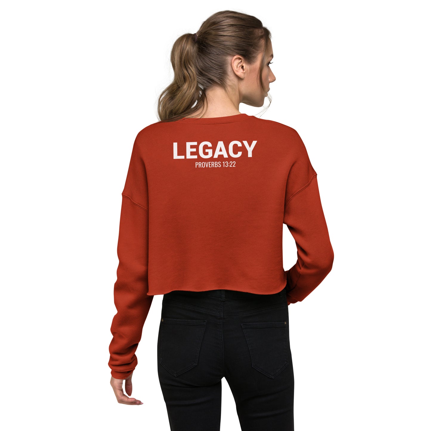 Women's Legacy Crop Sweatshirt White Text